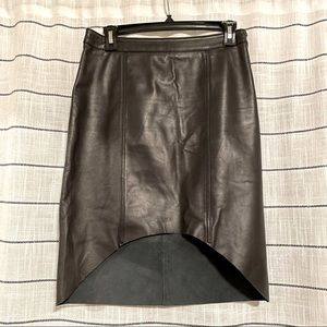 Leather hi-low skirt by Trouve
